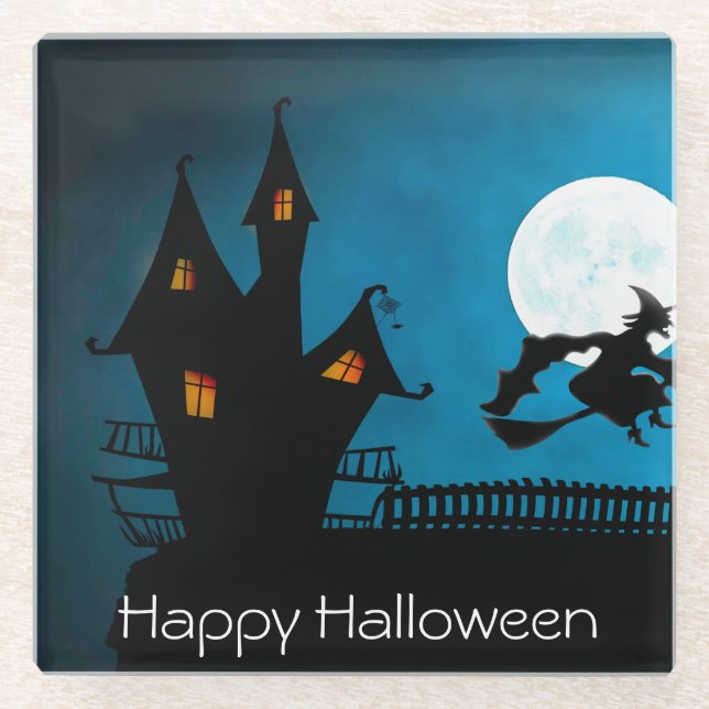 Dessous-de-verre En Verre Sorcière volante (Devant)