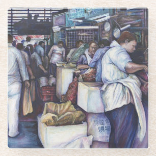 Dessous-de-verre En Verre Soupe à la tête de poisson, Singapour