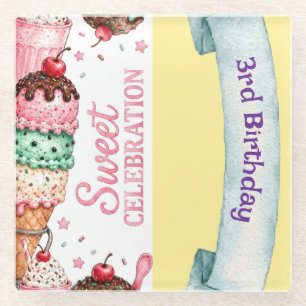 Dessous-de-verre En Verre Sous-tasses pour fête d'anniversaire Candyland Sun