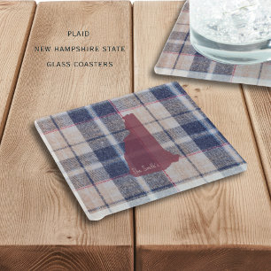 Dessous-de-verre En Verre Sous-verre en verre à carreaux du New Hampshire