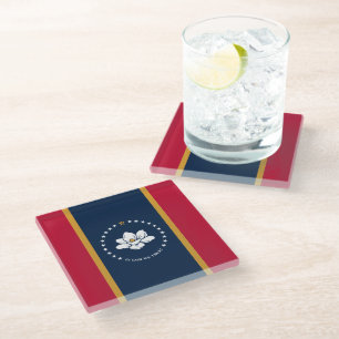 Dessous-de-verre En Verre Sous-verre en verre avec le drapeau de l'État du M