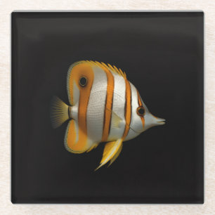 Dessous-de-verre En Verre Sous-verre en verre Black 4 Luxe, Poisson-papillon