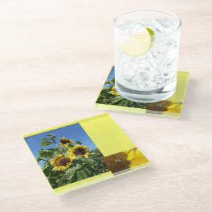 Dessous-de-verre En Verre Sous-verre en verre Tournesols