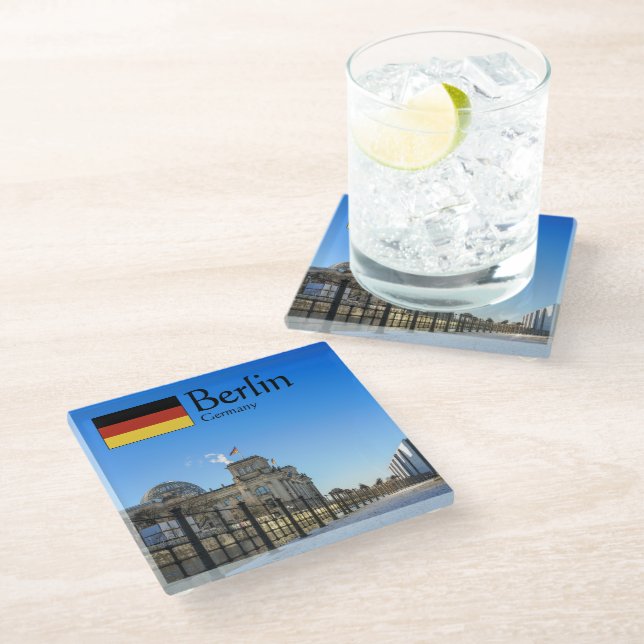 Dessous-de-verre En Verre Souvenir de Berlin (Incliné)