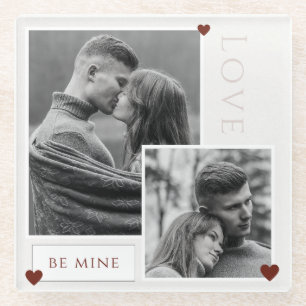 Dessous-de-verre En Verre Soyez le mien Saint Valentin Couple Photo Love