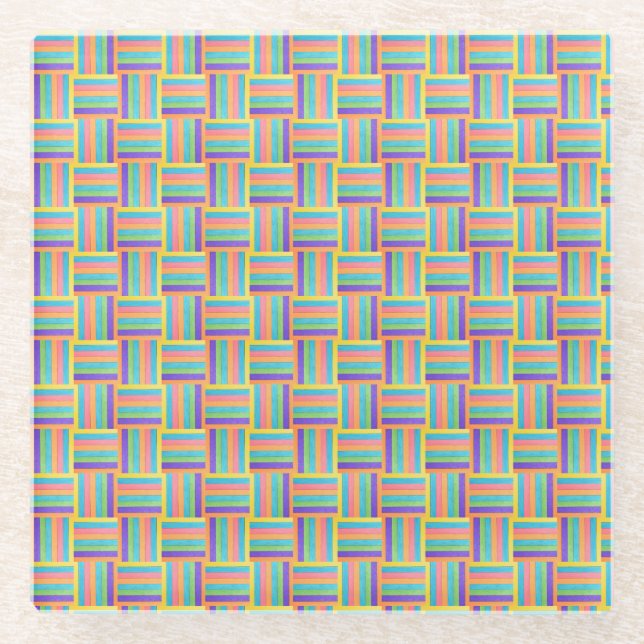 Dessous-de-verre En Verre Spectre Vivid Plaid (Devant)