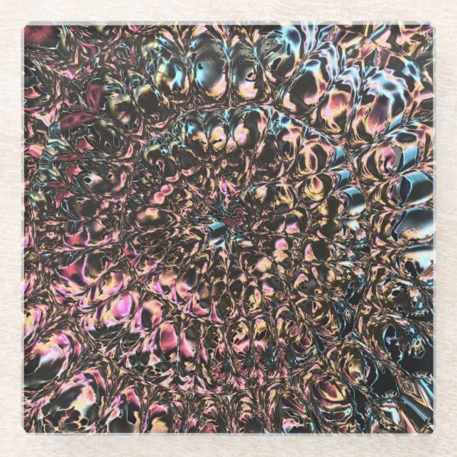 Dessous-de-verre En Verre Spirale de pierres précieuses (Devant)