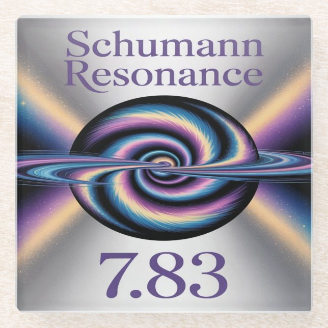 Dessous-de-verre En Verre Square Schumann Resonance Glass Coaster (Devant)