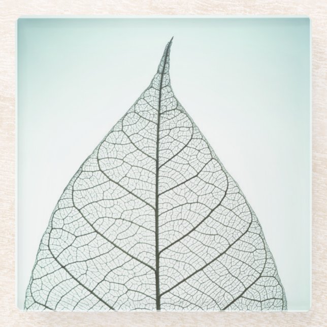 Dessous-de-verre En Verre Squelette vert de feuille (Devant)