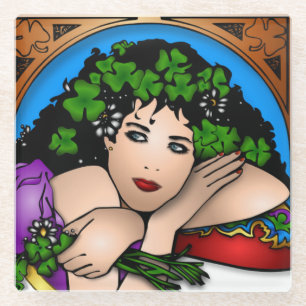 DESSOUS-DE-VERRE EN VERRE ST. LA FILLE DE PATRICK