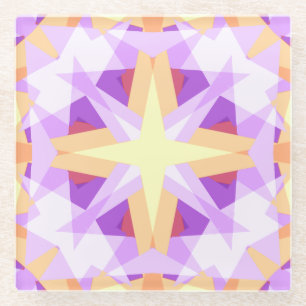 Dessous-de-verre En Verre Star moderne Noël Festive violet rouge jaune