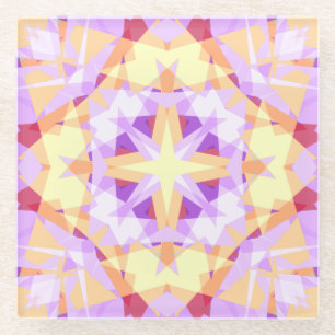 Dessous-de-verre En Verre Star moderne Noël Festive violet rouge jaune