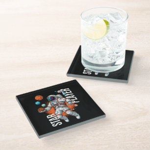 Dessous-de-verre En Verre Star Player - Vibes de basketball spatial