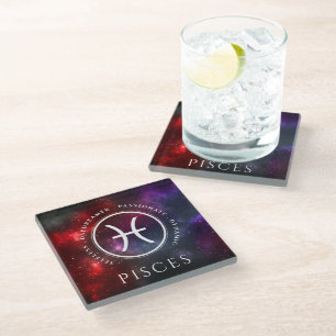 Dessous-de-verre En Verre Starfield Poissons Zodiac occidental