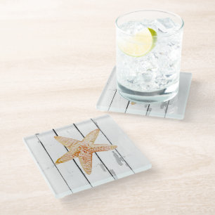 Dessous-de-verre En Verre Starfish Shiplap Rustic Beach Decor Dessous de ver