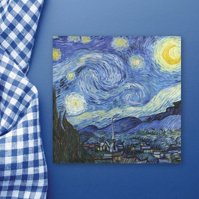 Dessous-de-verre En Verre Starry Night Landcape Vincent van Gogh (Créateur téléchargé)