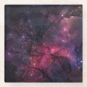 Dessous-de-verre En Verre Starry Stars Espace extra-atmosphérique Galaxy Mo