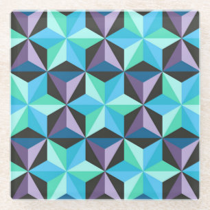 Dessous-de-verre En Verre Stars Abstrait Géométrique