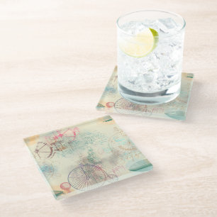 Dessous-de-verre En Verre Steampunk victorien   Watercolor Grunge Pastel