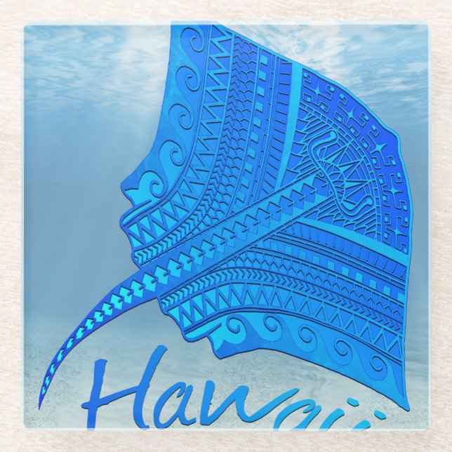 Dessous-de-verre En Verre Stingray hawaïen (Devant)