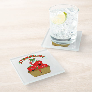 Dessous-de-verre En Verre Strawberry Time !