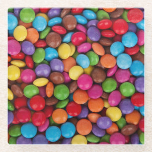 Dessous-de-verre En Verre Sucrerie colorée de bouton