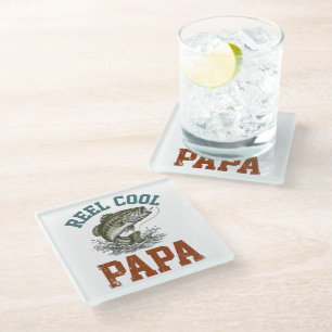 Dessous-de-verre En Verre Super Papa Pêche pour la Fête des Pères