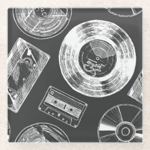 Dessous-de-verre En Verre Supports audio-vidéo : divers motif sans soudure.