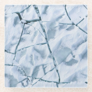 Dessous-de-verre En Verre Surface de glace fissurée (Style 1) Peinture à l'h