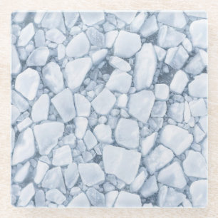 Dessous-de-verre En Verre Surface de glace fissurée (Style 5) Peinture à l'h