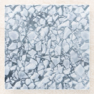 Dessous-de-verre En Verre Surface de glace fissurée (Style 6) Peinture à l'h