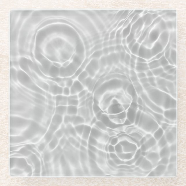 Dessous-de-verre En Verre Surface d'eau claire Texture Abstraite (Devant)