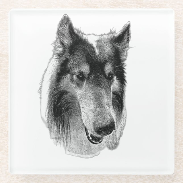 Dessous-de-verre En Verre Surface Stable – Collie (Devant)