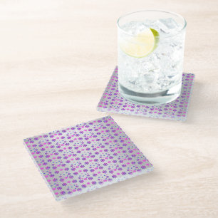 Dessous-de-verre En Verre Sweet 16 Flocon de neige hivernal Anniversaire