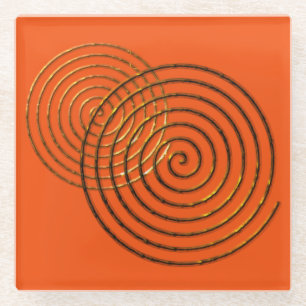 Dessous-de-verre En Verre Symbole celtique spiral or métallique