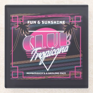 Dessous-de-verre En Verre Symbole Club Tropicana Neon