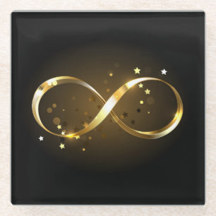 Dessous-de-verre En Verre Symbole d'infini doré