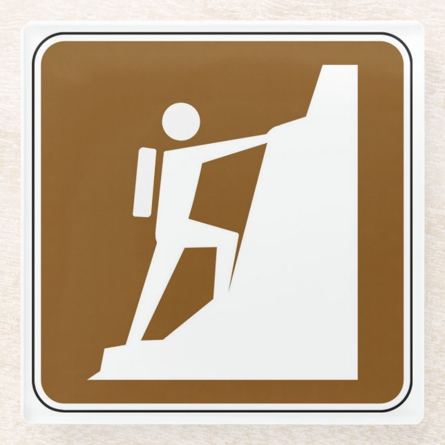 Dessous-de-verre En Verre Symbole Escalade de roche (Devant)