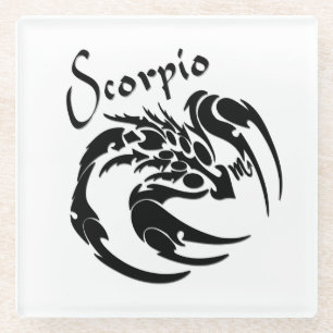 Dessous-de-verre En Verre Symbole et signe du zodiaque Scorpion