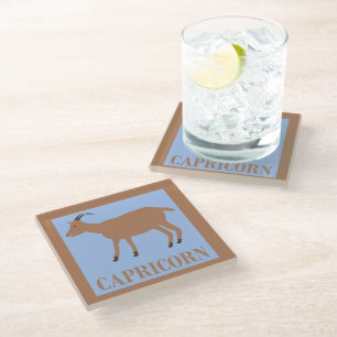 Dessous-de-verre En Verre Symbole étoile Capricorne Chèvre