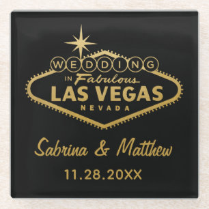 Dessous-de-verre En Verre SYMBOLE Mariage DE Las Vegas Idée cadeau   COULEUR
