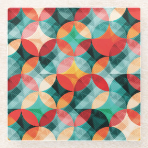 Dessous-de-verre En Verre Symphonie circulaire : Colorée Abstraite Vintage