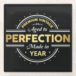 Dessous-de-verre En Verre T-shirt de l'année de naissance de la perfection