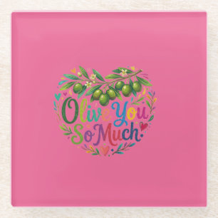 Dessous-de-verre En Verre T-shirt Olive You So Much
