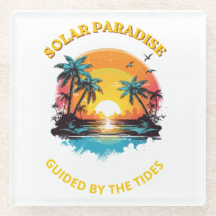 Dessous-de-verre En Verre T-Shirt Retro Solar Paradise Guided by the Tides