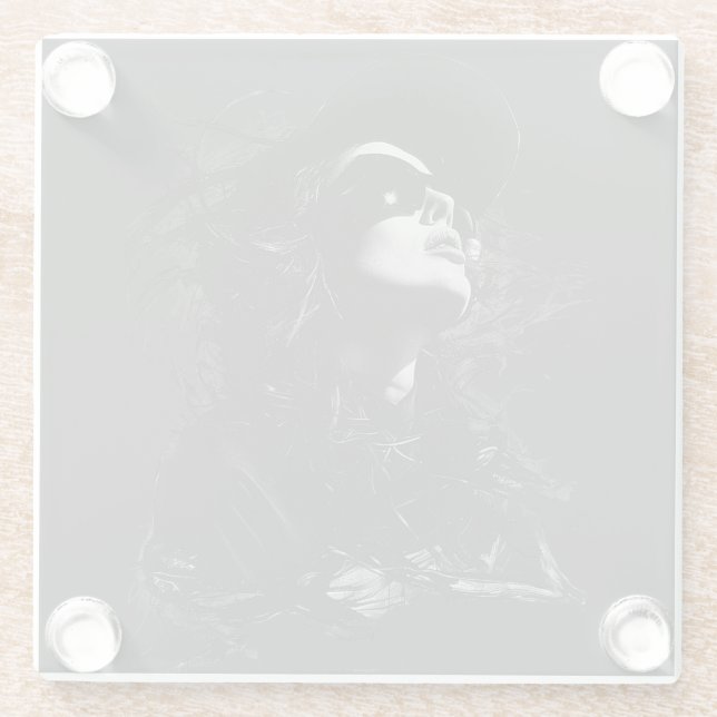 Dessous-de-verre En Verre T-shirt visage (Dos)