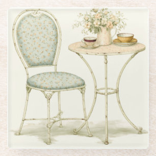 Dessous-de-verre En Verre Table de thé de cottage vintage