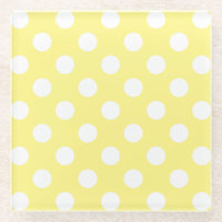 Taches blanches polka sur jaune citron