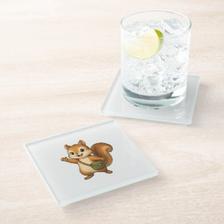 Dessous-de-verre En Verre Tapis de souris écureuil mignon – Okojo et ses ami