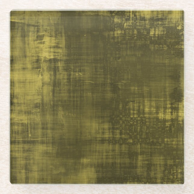 Dessous-de-verre En Verre Tapis de verre à motif aquarelle olive (Devant)